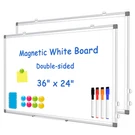Walglass Pack White Board 36 X 24 Double-sided Dry Erase For Wall. Fixed Price $92.66.