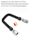 Stanbroil 1/2" Od 3/8" Id 12" Non-whistle Flexible Gas Line Connector Kit. Fixed Price $21.00.