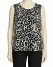 Mandy Evans Women Xl Gray Black Leopard Print Sleeveless Blouse Stretch Top. Fixed Price $16.99.