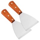 Rjwkaz Premium Stainless Steel Slant Edge Grill Scrapers Wood Handle For 8.5". Fixed Price $10.63.