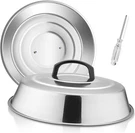 Cheese Melting Dome Set Of 2, 12 Inch Round Basting Metal Steam Cover, Sta. Fixed Price $21.75.