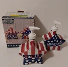 Boston Warehouse Americana Mustard & Ketchup Pumps Shaped New. Fixed Price $15.00.