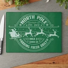 North Pole Christmas Winter Cutting Board Charcuterie Serving Candle Tray Trivet. Fixed Price $34.00.