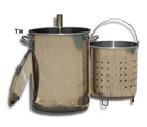 New King Kooker 30 Quart Stainless Steel Turkey Skewer Pot Set With Basket. Fixed Price $140.84.