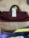 Viva Bags Of California Hand Purse - Natural Leather, Dark Maroon. Fixed Price $40.00.