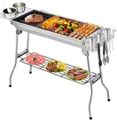 39"X 28" Folding Barbecue Bbq Grill Charcoal Smoker Stainless Steel Portable. Fixed Price $67.83.