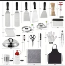 148PCS Blackstone Griddle Accessories Bbq Tool Kit Spatulas Scraper Steamer Lid. Fixed Price $45.00.