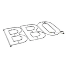 Mr. Bar-b-q "bbq" Trivet Metal Silver Finish For Indoor And Outdoor Cooking. Fixed Price $13.49.