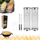 Rolling Grilling Basket For Outdoor - 2PCS Stainless Steel Bbq Acc.... Fixed Price $42.54.