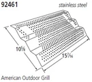 Music City Metals Grill Part # 92461 - Heat Plate, Ss, 15.4375 X 10.625; Am Out. Fixed Price $76.09.