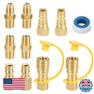 Atkke 3/8 Inch Natural Gas Quick Connect Fittings Kit Lp Propane Hose Discon. Fixed Price $60.33.