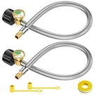 Alloxity 2PCS 15 Inch Rv Propane Tank Hose With Gauge Replacement Steel Braid.... Fixed Price $33.20.