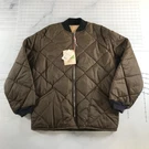 Vintage Quilted Jacket Mens Medium Brown Nylon Insulated Full Zip Workwear. Fixed Price $79.99.