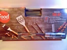 Food Network 17 Piece Grilling Tool Set Carrying Case Wood Handles Stainless. Fixed Price $25.00.