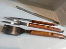Cuisinart 3- Piece Wooden Handle Bbq Grill Tools Brush Tongs Fork. Fixed Price $15.99.