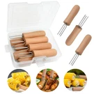 Stainless Steel Corn Holders - 8 Pack With Wooden Handle, Perfect For Grillin.... Fixed Price $18.42.