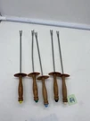 Vintage Bbq Skewers Sticks Wooden Color Handles Chrome/copper 5 Pc. Set. Fixed Price $17.99.