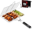 Shizzo Shallow Grill Basket Set Stainless Steel Folding Bbq Rack Outdoor. Fixed Price $28.25.