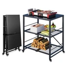 Outdoor Grill Cart Patio Portable Rolling Folding Prep. Fixed Price $65.99.