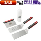 4-PIECE Barbecue Griddle Tool Set And Squeeze Bottle, Heavy Duty Stainless Steel. Fixed Price $19.97.