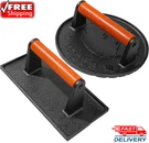 Cast Iron Bacon Press For Griddle - Heavy Duty Smash Burger With Wood Hand. Fixed Price $35.99.