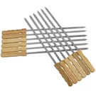 12-PACK 17-INCH Blue Brazilian Skewers Stainless Steel With Wooden Handle. Fixed Price $28.04.