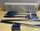 Nib Bbq Tools By Romanticist, 5 Pce,spatula, Tongs, Brush, Fork & Grill. Fixed Price $32.00.