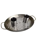 Charcoal Companion Stainless Steel Double Chicken Roasting W/ Drip Tray. Fixed Price $19.00.