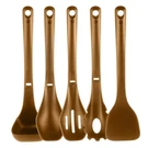 Nutrichef Kitchen Cooking Utensils Set 5PCS Nylon Nccwstkbr (brown). Fixed Price $23.99.