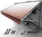 Heavy Duty Rv Awning Fabric Replacement 16' Sand Brown Fade With Accessories. Fixed Price $183.99.