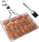Fish Grilling Basket, Folding Portable Stainless Steel Bbq For. Fixed Price $31.36.