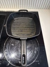 Brinkman Square-ish Cast Iron Grill Pan, X10 12 Diagonal. Fixed Price $15.00.