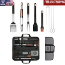 Stainless Steel Bbq Tool Set 10 Pc Outdoor Cooking Kit W/ Case & Accessories New. Fixed Price $36.38.