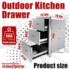 16"W X 28.5"H 20.5"D Stainless Steel Drawers For Outdoor Kitchen Triple Access. Fixed Price $108.80.