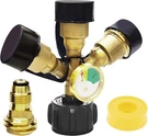 3 Way Tank Propane Splitter Qcc/pol With Gauge And Shut-off Valve, Y.... Fixed Price $52.20.