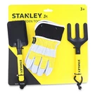 Stanley Jr Garden Hand Tool 3 Piece Set Spade Fork Work Gloves. Fixed Price $20.99.