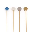 Bamboomn Cocktail Appetizer Holiday Hanukkah 6-POINT Star Skewers Picks. Fixed Price $12.95.