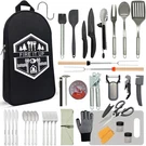 Bomki Grilling And Camping Cooking Utensils Set For The Outdoors Bbq - Single. Fixed Price $68.16.