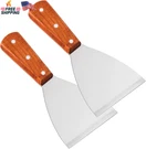 Premium Stainless Steel Slant Edge Grill Scrapers Wood Handle For Barbecue Cooki. Fixed Price $11.16.