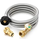 Propane Tank Extension Hose Braided With Gauge And Adapter Converts Pol .... Fixed Price $33.10.