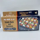 Kabob Rack And 6 Deluxe Skewers Mr. Bar-b -q Non Stick Foldable Nob. Fixed Price $14.36.