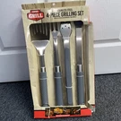Expert 4-PIECE Grilling Set Stainless Steel With Soft Grip Handles. Nos. Fixed Price $14.99.
