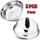 2 Pcs 9" Cheese Melting Dome Stainless Steel Basting Cover For Grill & Griddle. Fixed Price $19.95.
