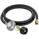 6FT Propane Regulator With Hose&gauge, 0-1PSI Hose, Gas Feet, Black. Fixed Price $34.74.