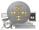 Firegear 29" Pro Series Snowflake Round Flat Pan Paver Ready Pit Package. Fixed Price $1949.00.
