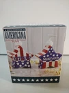 Ceramic American Flag Mustard & Ketchup Pump Dispenser Set Vintage 1999. Fixed Price $22.00.