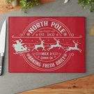 North Pole Christmas Winter Cutting Board Charcuterie Serving Candle Tray Trivet. Fixed Price $34.00.