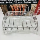 Bbq Grill Rack Meat Stand Stainless Steel Cooking Outdoor Barbeques Cookouts. Fixed Price $24.95.
