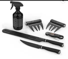 New Boss Pitmaster 6-PIECE Grill Tool Set Knives Meat Claws Thermometer. Fixed Price $25.00.