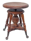 Antique Victorian Lyon & Healy Piano Stool Swivel Adjustable Cast Iron 1890S. Fixed Price $745.00.